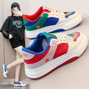 Радужные женские кроссовки с цветными блоками, новые женские дышащие туфли, оригинальные повседневные кроссовки Niche с толстой подошвой Mandarin Duck 35
