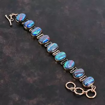 Радужный браслет из кальцинированного кремния Медный браслет Регулируемый браслет-цепочка Достойные ювелирные изделия Браслет из драгоценных камней Медные украшения ручной работы Свадебные подарки