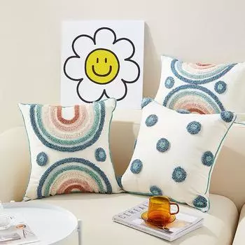 Радужный чехол для подушки для гостиной, дивана, наволочки для девочек, детей, спальни, домашний декор, тафтинговая наволочка