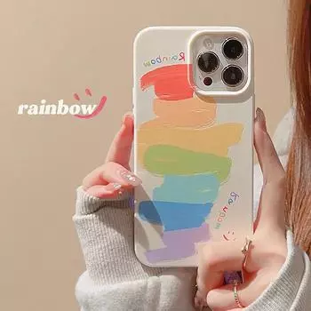 Радужный чехол для телефона с акварельной живописью и рисунком для Iphone 14 13 12 11 Pro Max 14 Plus, Мягкая силиконовая задняя крышка с мультяшным дизайном For iPhone XR