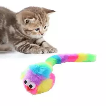Радужный цветной большеглазый мышонок игрушка для кошек устойчивая к укусам плюшевая мышь кусается игрушки Self Happy