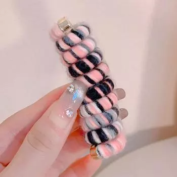 Радужный цветной телефонный провод, повязка для волос, высокая эластичность, прочный женский галстук, высокий хвост, фиксированные артефакты as the picture