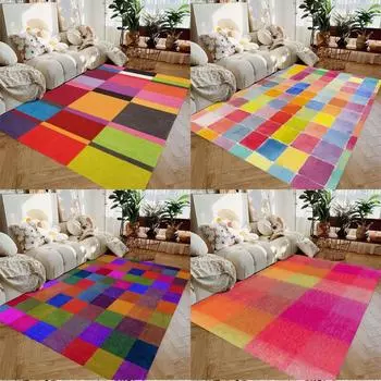 Радужный хроматический цветной коврик для гостиной, спальни, дивана, коврика для двери, украшения, нескользящий напольный коврик 40X60cm-16x24in