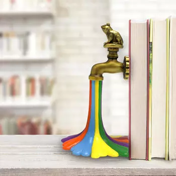 Радужный кран, садовая статуя, фигурка лягушки из смолы, домашний двор, креативная скульптура, фигурка животного для