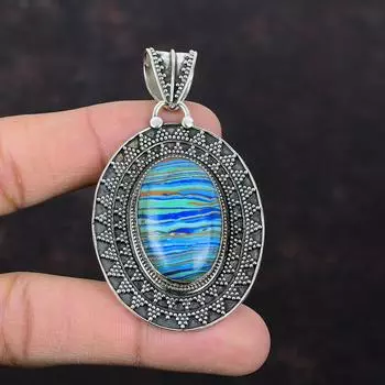 Радужный кулон из кварцевого кремния, подвеска из стерлингового серебра 925 пробы, кулон ручной работы, изысканные ювелирные изделия из драгоценных камней, винтажный кулон, подарок для девушки, антикварные ювелирные изделия