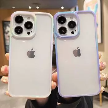 Радужный лазерный прозрачный чехол-бампер для телефона Iphone 13 11 12 Pro Max 14 Max 13pro 14 11 противоударный прозрачный жесткий чехол для ПК For iPhone 14Pro Max