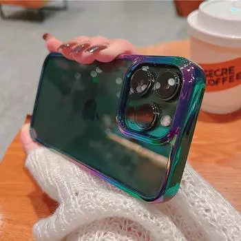 Радужный лазерный прозрачный жесткий противоударный чехол для телефона для Iphone 14 13 12 Pro Max 14plus 13pro 14pro, прозрачная лазерная задняя крышка For iPhone 12Pro Max