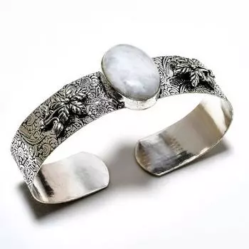 Радужный лунный камень, драгоценный камень 925, посеребренный браслет ручной работы, ювелирные изделия, браслет-манжета