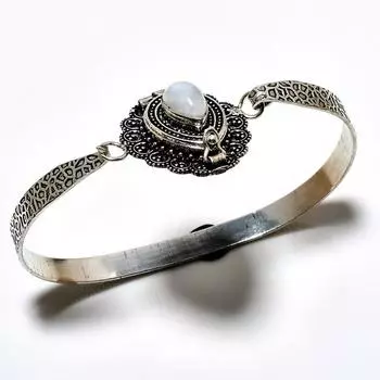 Радужный лунный камень, драгоценный камень 925, посеребренный браслет ручной работы, ювелирные изделия, браслет-манжета