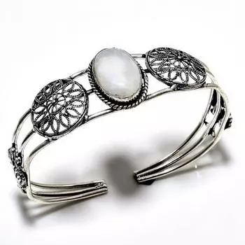 Радужный лунный камень, драгоценный камень 925, посеребренный браслет ручной работы, ювелирные изделия, браслет-манжета