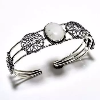 Радужный лунный камень, драгоценный камень 925, посеребренный браслет ручной работы, ювелирные изделия, браслет-манжета