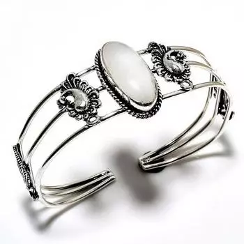 Радужный лунный камень, драгоценный камень 925, посеребренный браслет ручной работы, ювелирные изделия, браслет-манжета