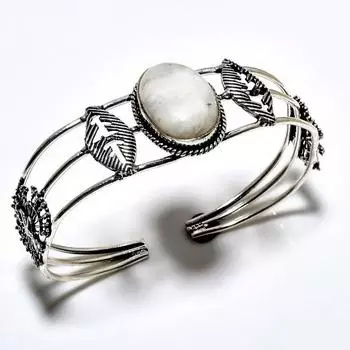 Радужный лунный камень, драгоценный камень 925, посеребренный браслет ручной работы, ювелирные изделия, браслет-манжета