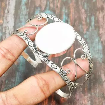 Радужный лунный камень, драгоценный камень, браслет из стерлингового серебра 925 пробы ручной работы, регулируемые ювелирные изделия на День Благодарения Adjustable белый