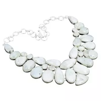 Радужный лунный камень драгоценный камень ручной работы 925 стерлингового серебра ожерелье 925 штампованный драгоценный камень натуральный радужный лунный камень серебряное ожерелье подарок для нее 18 белый