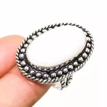 Радужный лунный камень драгоценный камень ручной работы посеребренное ювелирное кольцо размер 8