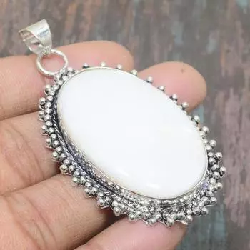 Радужный лунный камень драгоценный камень стерлингового серебра 925 пробы ручной работы удивительный ювелирный кулон 2.44 Inches белый