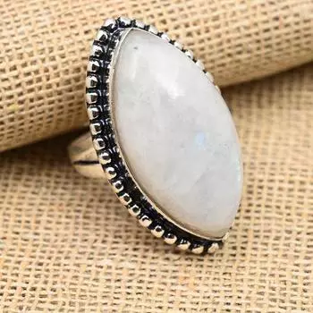 Радужный лунный камень, драгоценный камень, ювелирное кольцо ручной работы из стерлингового серебра 925 пробы на День Благодарения 4 белый