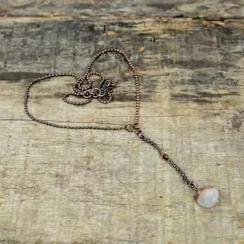 Радужный лунный камень, грубый кулон, гальванический медный кулон, гальванические ювелирные изделия ручной работы, Мозамбикский гранат, кулон с драгоценным камнем, подарок для него