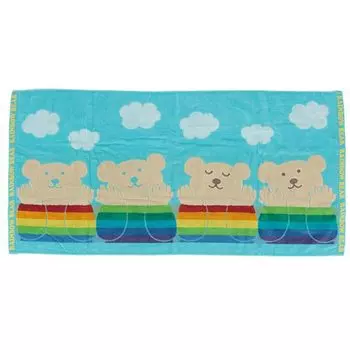Радужный медведь Days 3 Банное полотенце Саксофон синий