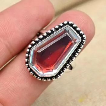 Радужный мистический топаз, драгоценный камень, стерлинговое серебро 925 пробы, рождественский подарок ручной работы, ювелирные изделия 4 белый