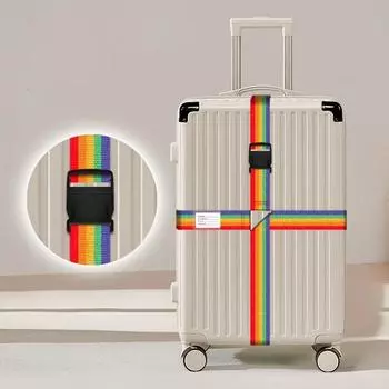 Радужный ремень для упаковки багажа, ремень с пряжкой для багажа, регулируемые дорожные принадлежности, ремень с пряжкой для чемодана