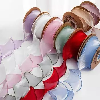 «Радужный рыбий хвост волнистая пряжа»: Лента для плиссированного цветочного подарка и аксессуаров для волос своими руками