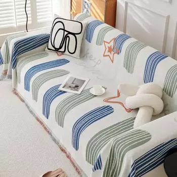 Радужный сахарный плед, одинарный, всесезонный, шенилловый чехол для дивана, пылезащитный, анти-кошачий, защитный чехол для дивана, коврик для одеяла 180x130