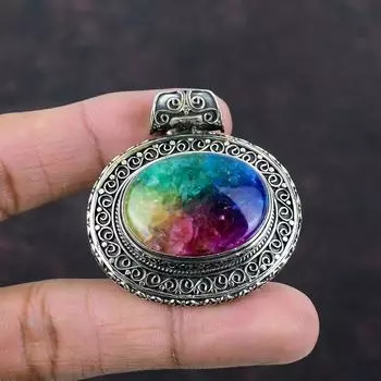 Радужный солнечный кварцевый кулон с друзами, винтажные ювелирные изделия ручной работы, подвеска из стерлингового серебра 925 пробы, очень красивая подвеска с драгоценным камнем, серебряные украшения для подарка