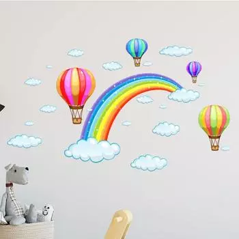 Радужный узор, наклейки на стену, украшение дома, мультяшные наклейки на стену, съемные