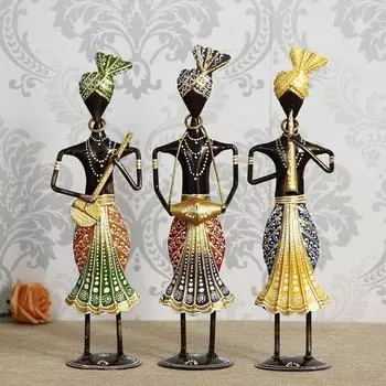 Раджастхани Племенной Металлический Ремесленный Музыкант Выставочный Элемент Статуя Настольные Декоративные Предметы Для Дома, Антикварные Подарочные Предметы, Выставочный Элемент,
