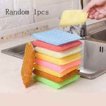 Rag Kitchen Cleaning Dishwashing Brush Pot Sponge Scouring Pad Removal Gadget