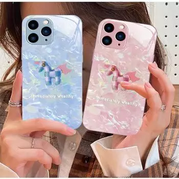 Ragdoll Pony Liquid Glass Case for iPhone 11/11 Pro/13/15 MAX - Anti-Fall, Full Protection iPhone 11 Pro Max