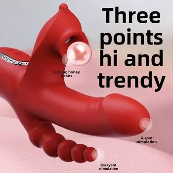 Raging Pull Bead Wand Подогреваемый сосущий выдвижной вибратор Мастурбатор Стимулятор клитора Эротические секс-товары Трансграничный telescopic rod