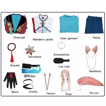 Rail Honkai Star Jiao Qiu Cosplay Costume Set Fox Fairy Anime Game Character XS