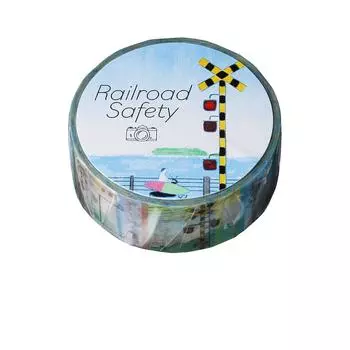 Railroad crossing scene masking tape