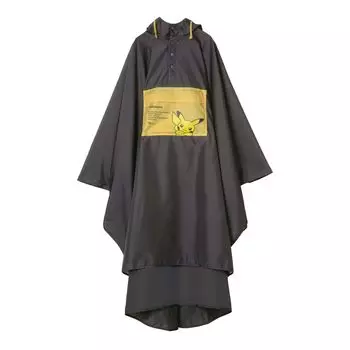Rain Adventure Charcoal and Perfect for Outdoor and Travel [2025] Wpc. Pokmon Two-Color Poncho, Partner, (Pikachu), Men s Women s, Commuting,