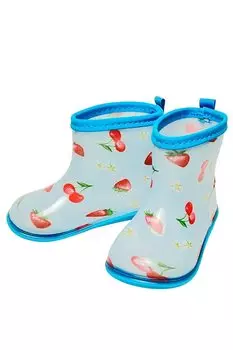 Rain Boots Kids Boots Children Baby Girls Lightweight Going to Kindergarten School Unicorn Cherry Strawberry KF81820 [Kids Foret] (S, 18cm)