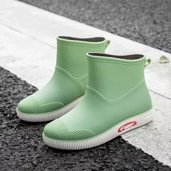 Rain Boots Women s Non-slip Waterproof Shoes Outdoor Wear-resistant Rubber Shoes Kitchen Work Waterproof Boots Short Tube 36