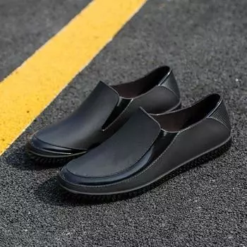 Rain shoes men s fashion short tube waterproof and non-slip four-season universal thick-soled chef casual waterproof shoes construction site 39