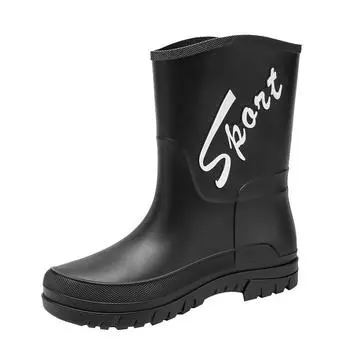 Rain shoes men s rain boots non-slip thickened wear-resistant rain tube waterproof shoes glue shoes men s water boots tide 39