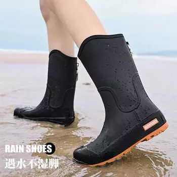 Rain shoes waterproof shoes women s rain shoes adult rain boots non-slip work rubber shoes Korea Japan 36 чёрный