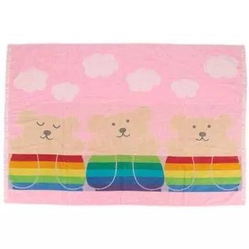 Rainbow Bear Large Bath Towel Days 3 Towel Kit Imabari Towel (Pink) розовый