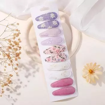 RAINBOW BOWS 10Pcs Fresh Hair Snap Clips for Children Spring Plaid Waterdrope BB Hairgripes Girl Boutique Sequin Alloy Barrette