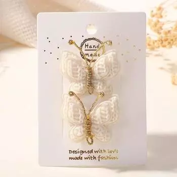 RAINBOW BOWS 2Pcs Kniting Butterfly Hair Clips Boutique Hair Bows Hairpins Barrettes for Kids Hair Acesssories Headwear Claw