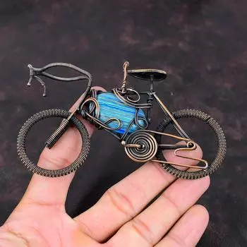 Rainbow Calsilica Pendant Copper Wire Wrapped Gemstone Pendant Cycle Jewelry Brand New Pendant Handmade Pendant Copper Jewelry Gift For Him