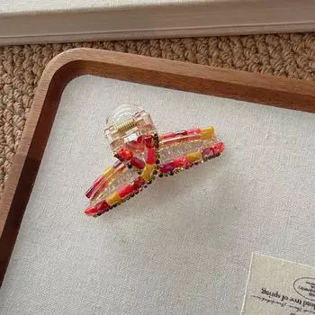 Rainbow Candy-Style Rhinestone Claw Clip, High-End and Exquisite Rear Hair Clip for Women, High Quality