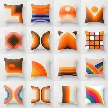 Rainbow Creative Pattern Pillowcase Living Room Office Home Pillowcase Car Ornaments 40x40cm