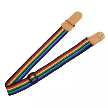 Rainbow Guitar Strap Adjustable Length Widened Guitar Strap with Pick Pocket for Ukulele Bass