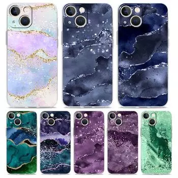Rainbow Marble Luxury Transparent Soft Phone Case For iPhone 14 13 12 11 Pro Max XS X XR SE 7 8 Plus Shockproof TPU Clear Cover iPhone XS Max